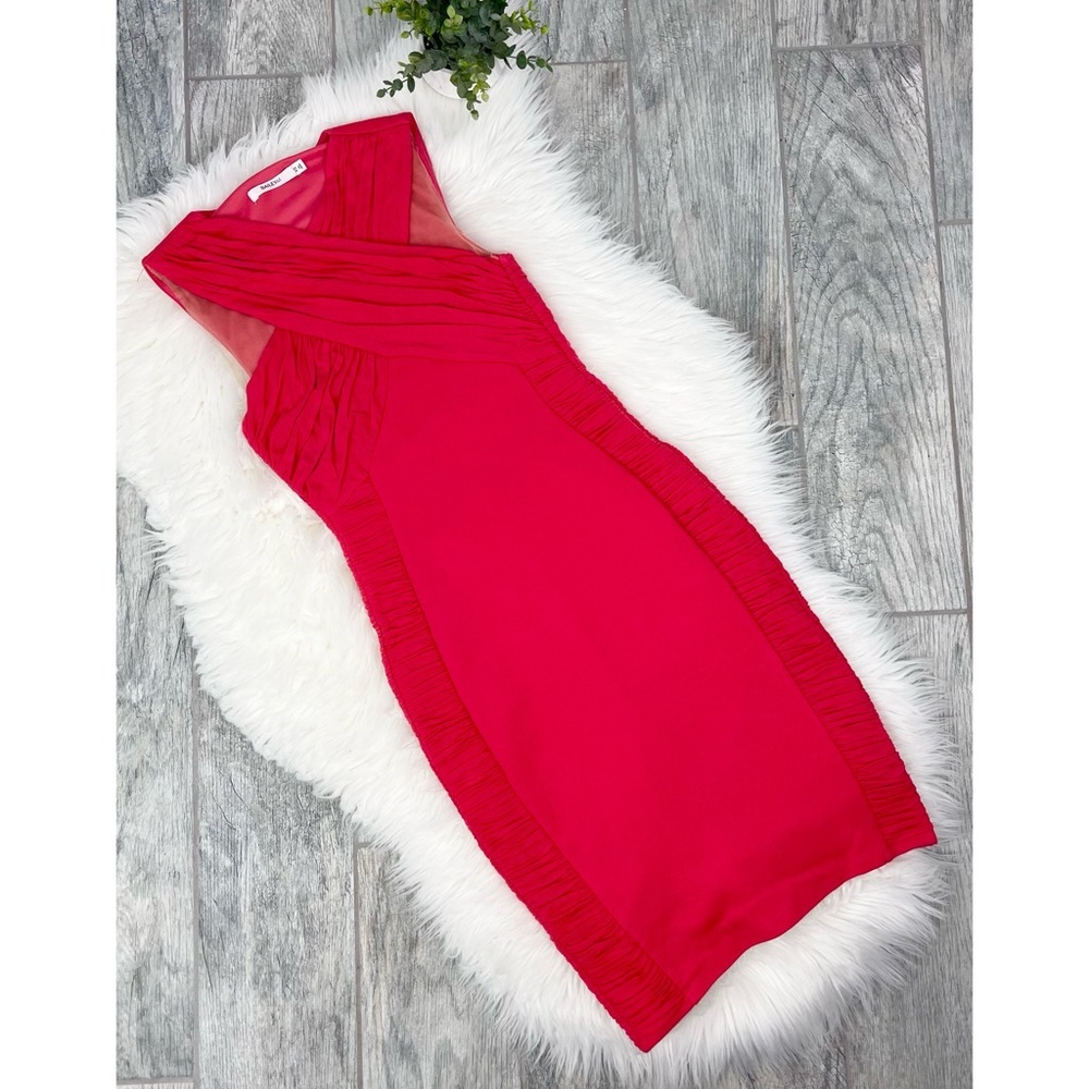 Bailey 44 Pink Coral Body Con Mesh Sleeveless Mini Cocktail Dress